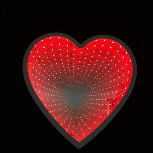 Lámpara Decoracion Corazón Espejo Luz Infinita