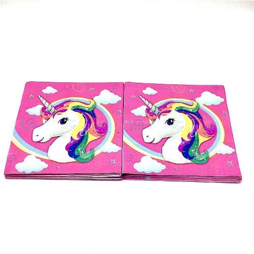 20 Servilletas Unicornio Cumpleaños Cotillón Kawaii