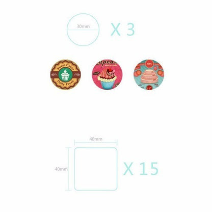 Set De Stickers Kawaii Sweet Cake Bread