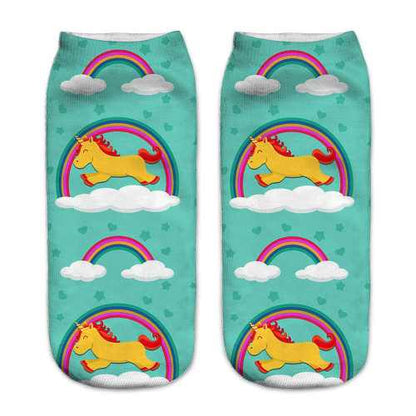 8 Pares Calcetines Tobilleras 3d Unicornios