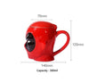 Tazón Taza 3d Cerámica  Deadpool Con Tapa Marvel (estoykuku)
