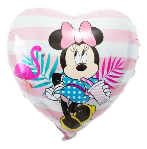 Set 2 Globos Corazón Minie Unicornio Y Flamenco 45 Cm