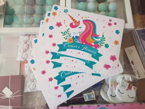 6 Individuales Pvc Manteles Unicornio Kawaii