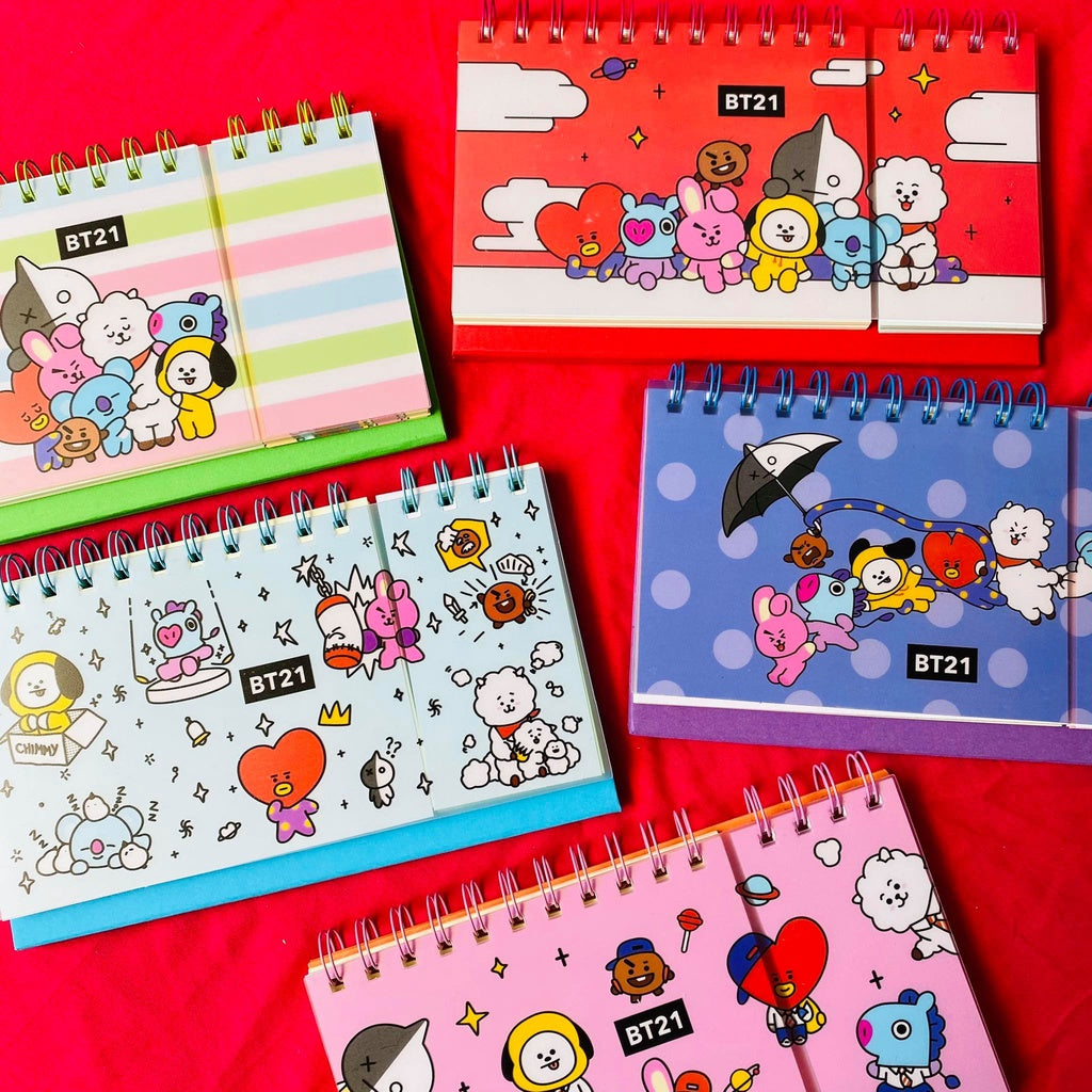 Set BTS Organizador BT21 Planners notas adhesivas Kawaii