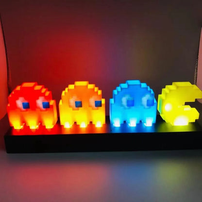 Lámpara 3D led Pac-Man y Fantasmas gamer retro pacman