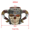 Tazón 3D Resina Y Acero Inox cuernos craneo Calavera Vikingo