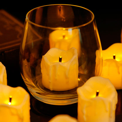 Pack 12 Velas Led Blanco Color Luz Blanco Cálido 5 cm