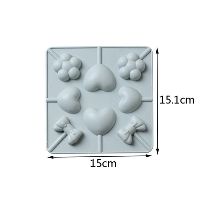 Molde silicona dulce paleta corazón estrella corazón oso