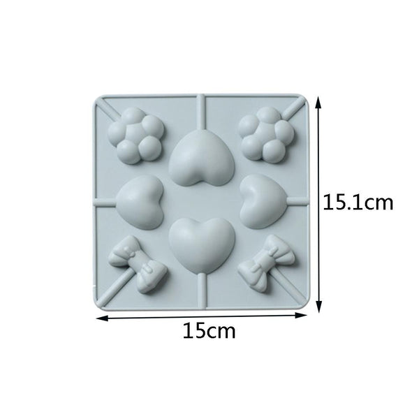 Molde silicona dulce paleta corazón estrella corazón oso