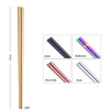 Par Palillos De Sushi Arcoiris Acero Inoxidable Kuai Zi
