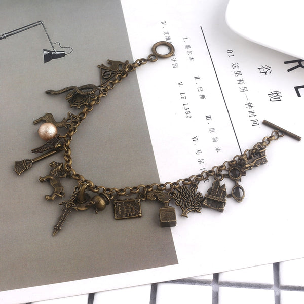 Pulsera 18 dijes HP Harry snitch reliquia de la muerte