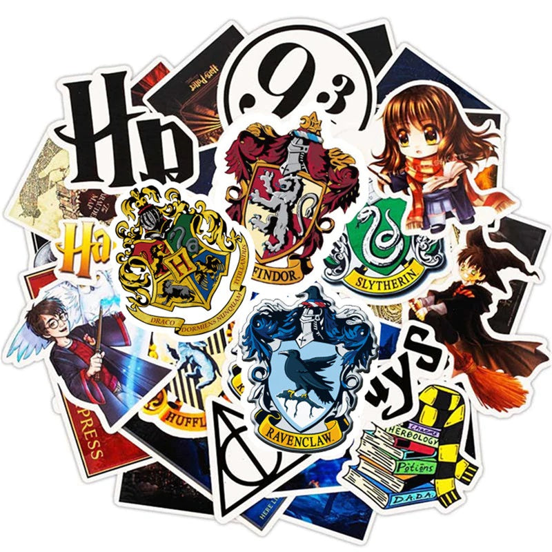 Pack 30 sticker Harry Potter color/ Black& white Impermeable