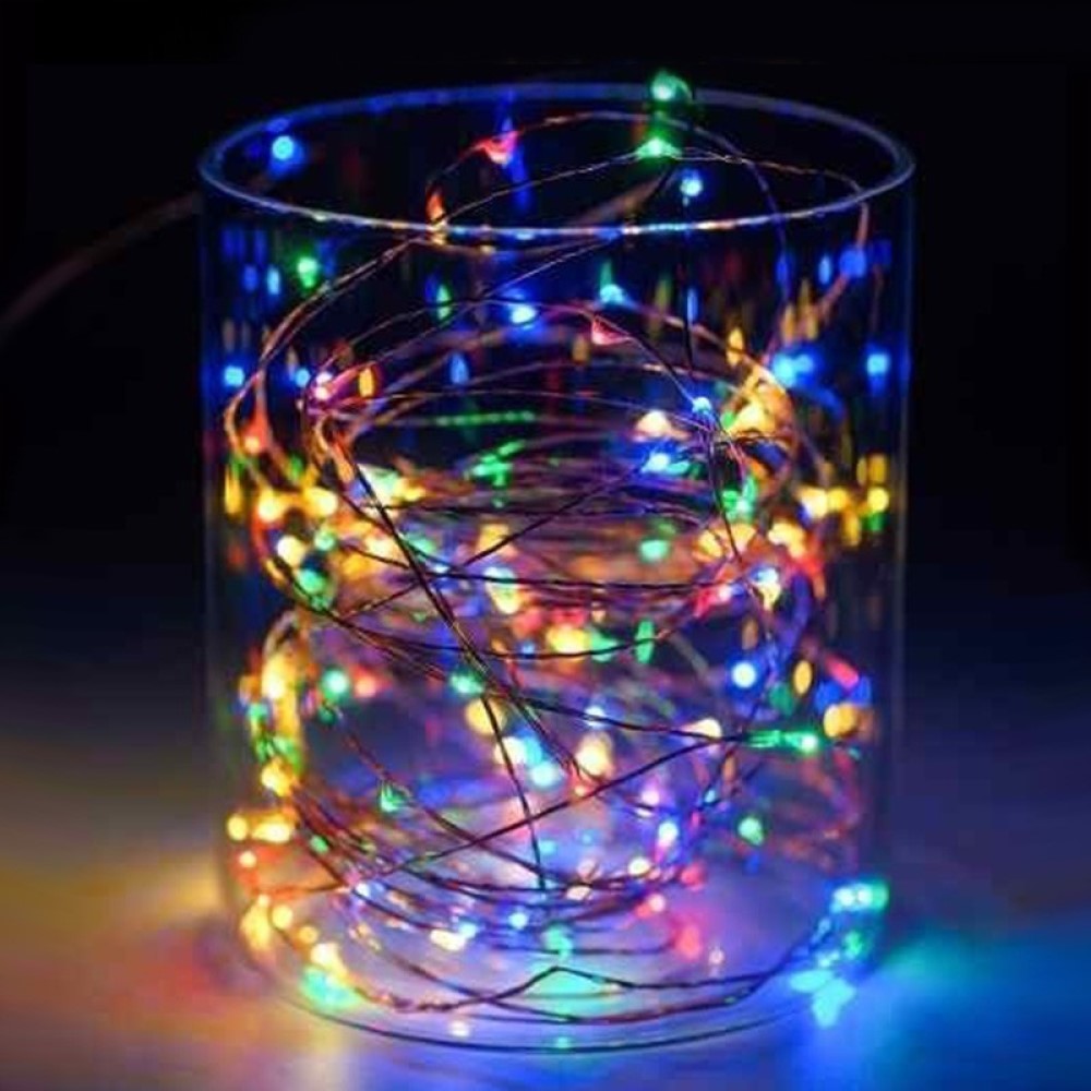 Guirnaldas Luces Micro Led Hadas 10 Metros Pilas multi