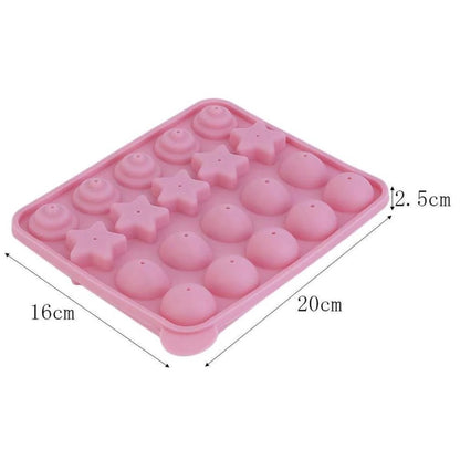 Molde de Silicona 20 Cake pop estrella corazon cupcake