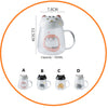 Taza vidrio templado gatito asa cola