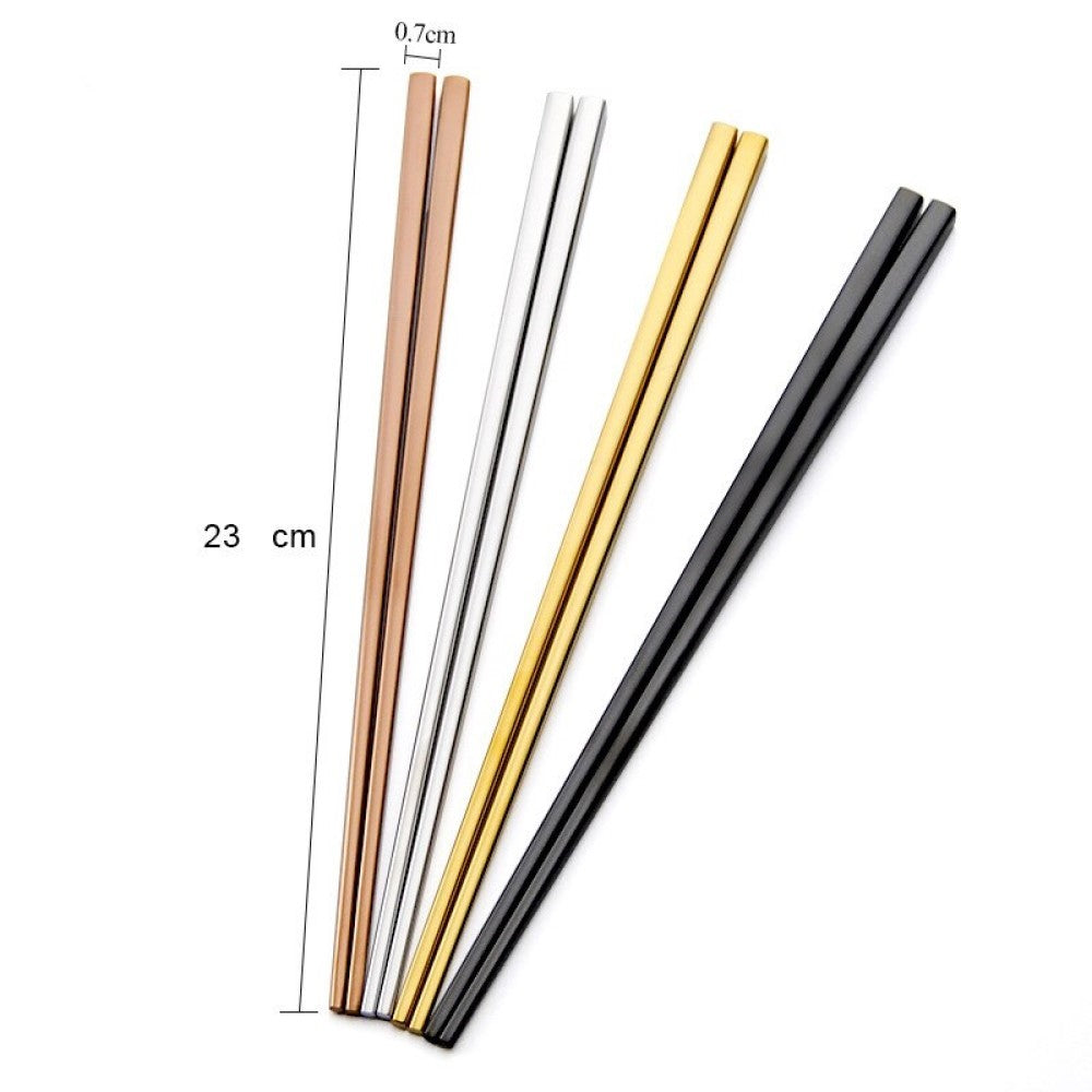 Par Palillos De Sushi Arcoiris Acero Inoxidable Kuai Zi
