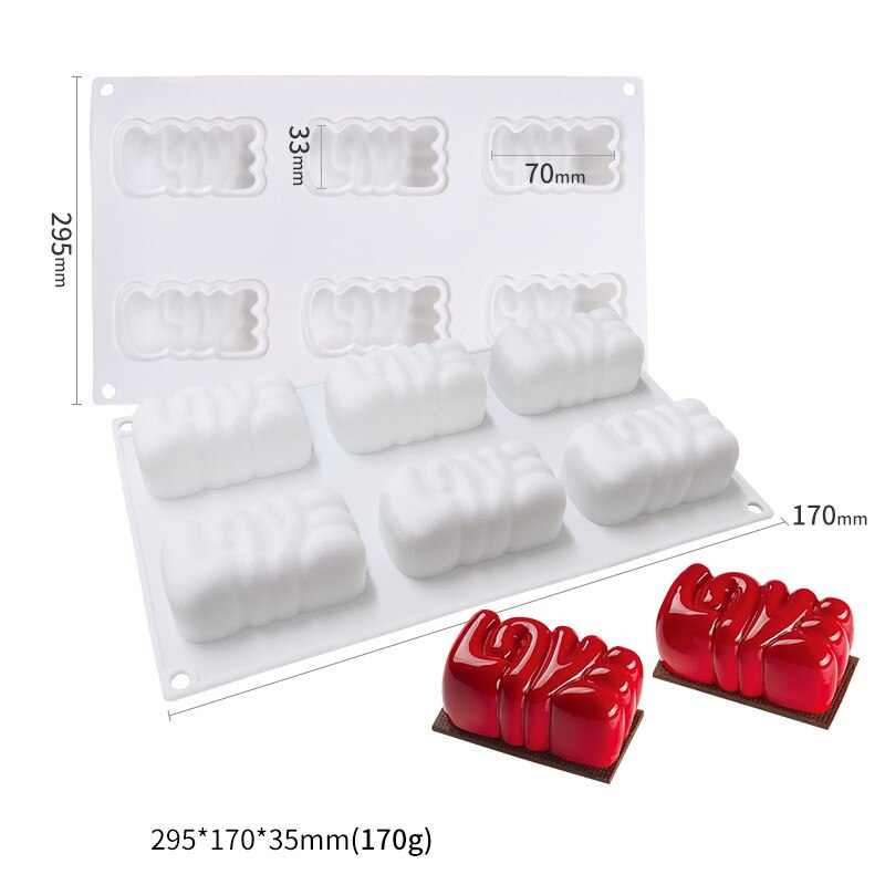 Molde silicona Cake 3D palabra LOVE Amor San Valentine boda