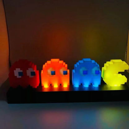 Lámpara 3D led Pac-Man y Fantasmas gamer retro pacman