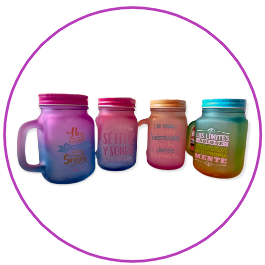 4 Jarro Vaso Arcoiris Unicornio C/bombilla Candy (estoykuku)