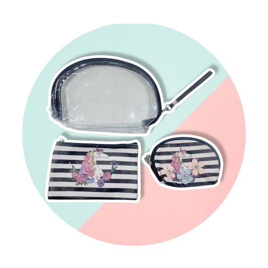 Set 3 Estuche Unicornio Cosmetiquero Estuche Mone(estoykuku)