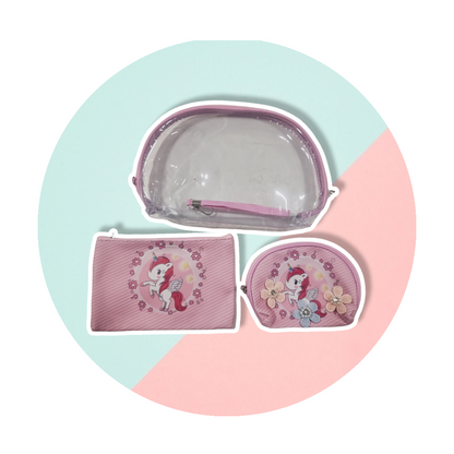 Set 3 Estuche Unicornio Cosmetiquero Estuche Mone(estoykuku)