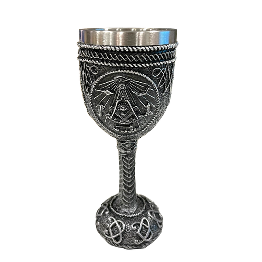 Copa Cáliz Resina Acero masónico templario
