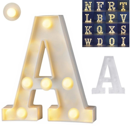 Letra Led Decorativa Abecedario 10,5cm Luz Calida Estoykuku