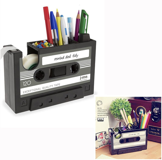 Lapicero Organizador Retro Cassette Dispensador Escritorio