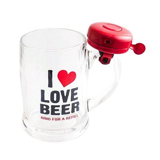 Vaso cervecero Shopero "I LOVE BEER" con timbre