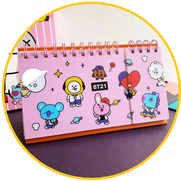 Set BTS Organizador BT21 Planners notas adhesivas Kawaii