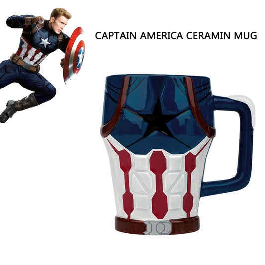 Taza Tazón Mug Cerámica 3d Capitán America Avengers Marvel