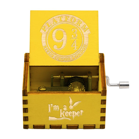 Caja Musical Black Amarilla 9 3/4 Madera Harry Potter