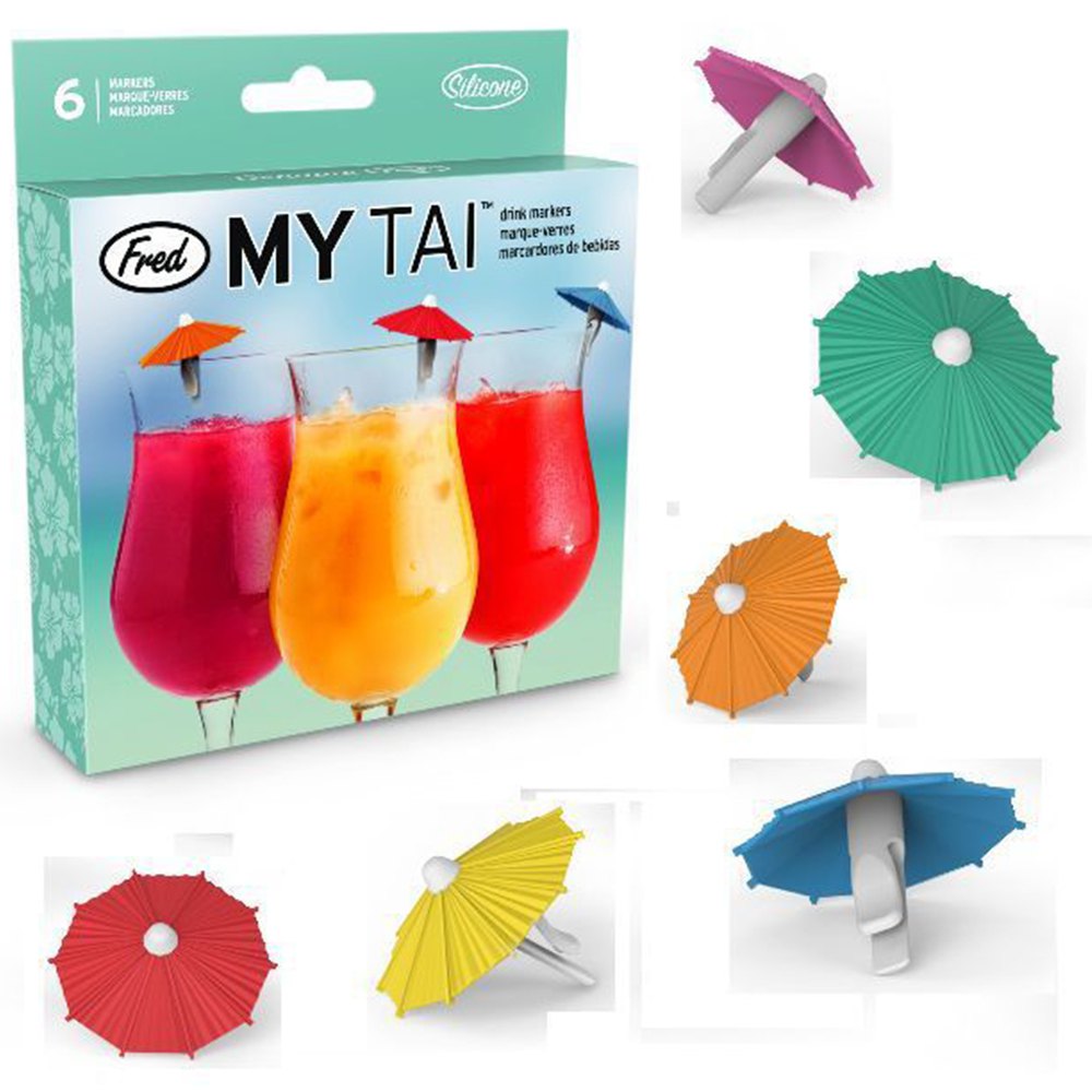 Marcadores De Vasos Copa sombrillas coctel 6 pcs