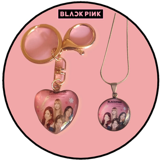 Pack Llavero + collar BlackPink Black pink resina