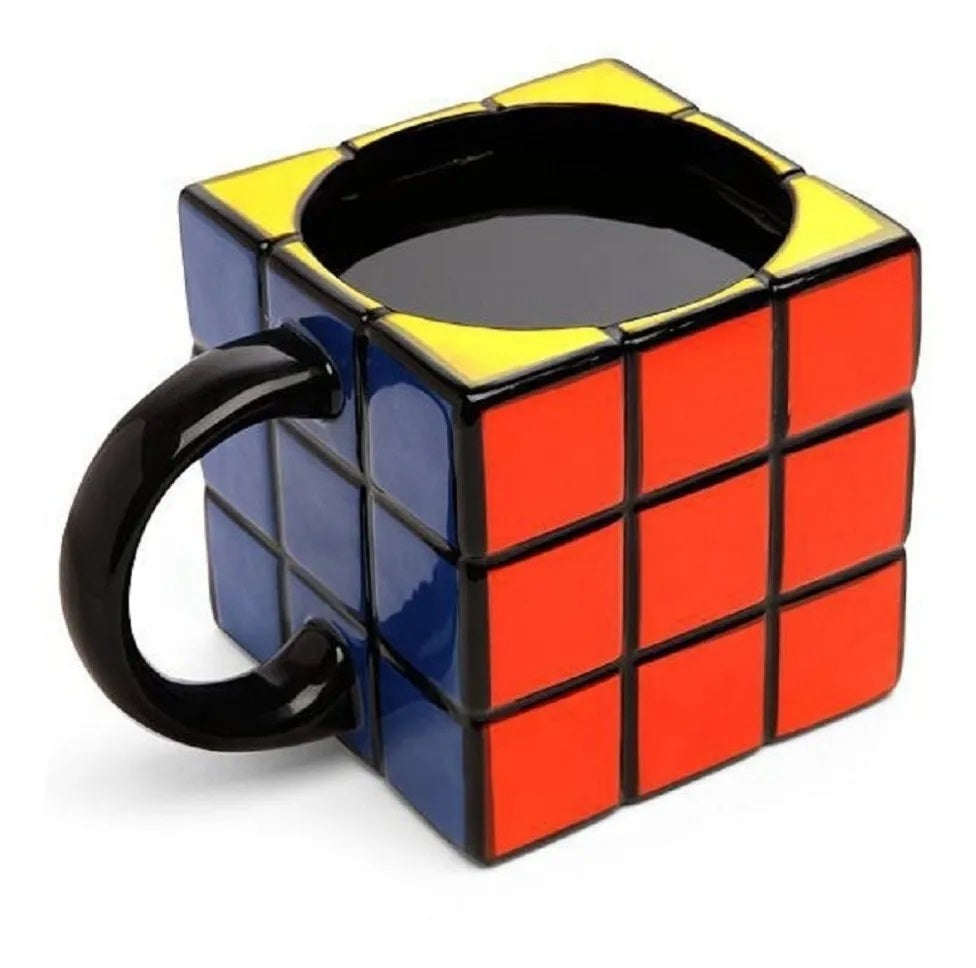 Taza Ceramica 3d Cubo De Rubik Retro
