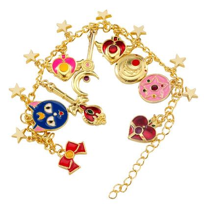 Pulsera Charms dorada dijes Sailor moon
