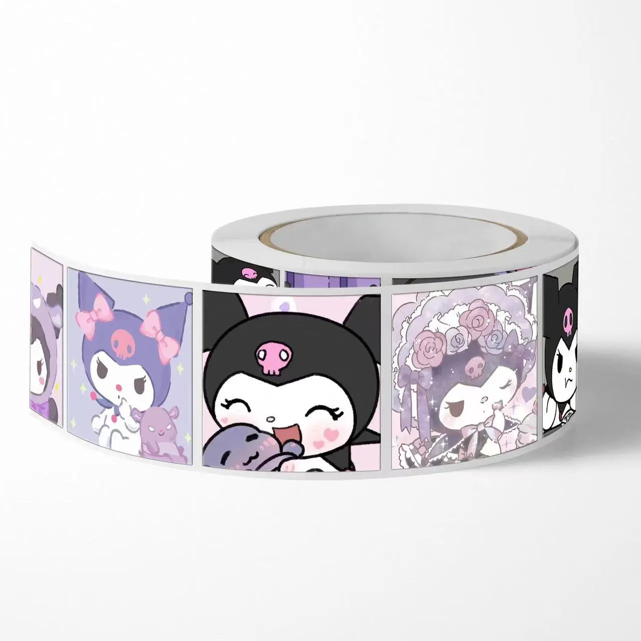Rollo 500 u Sticker kawaii kuromi, kitty, Melody y amigos