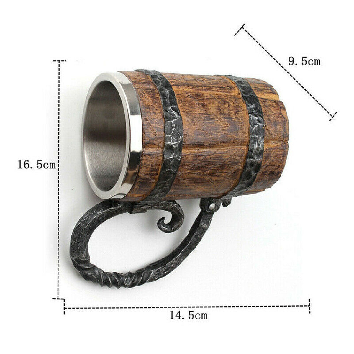 Tazón 3d resina imitación Barril de cerveza madera Vikingo