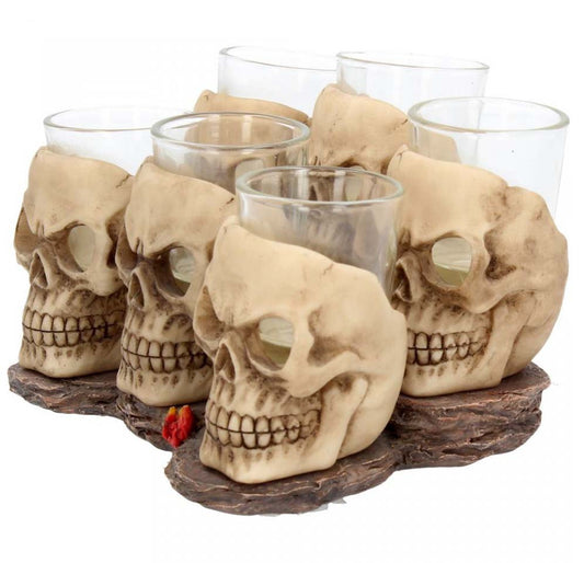 Set 6 Mini Shot Calavera Craneo  Skull Tequila
